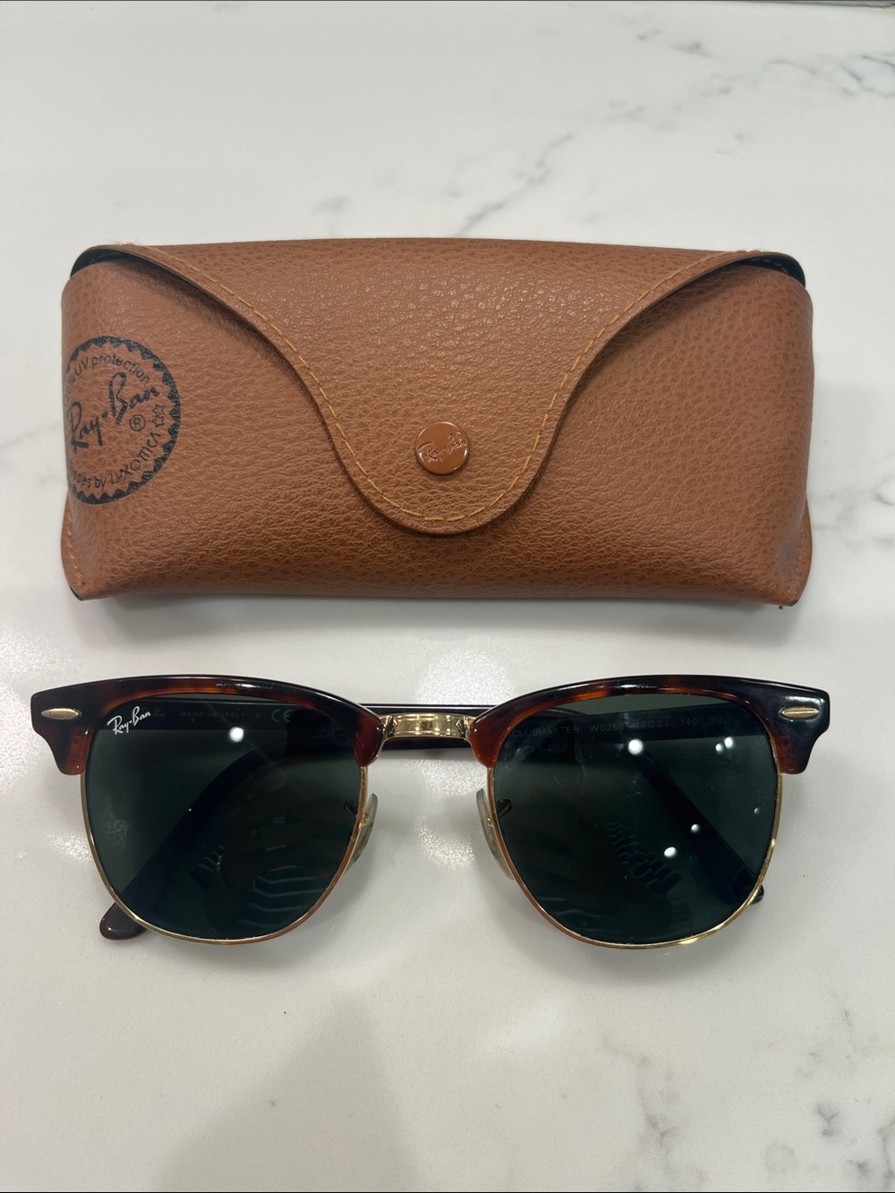 Ray-Ban Brown Leather Sunglasses Case